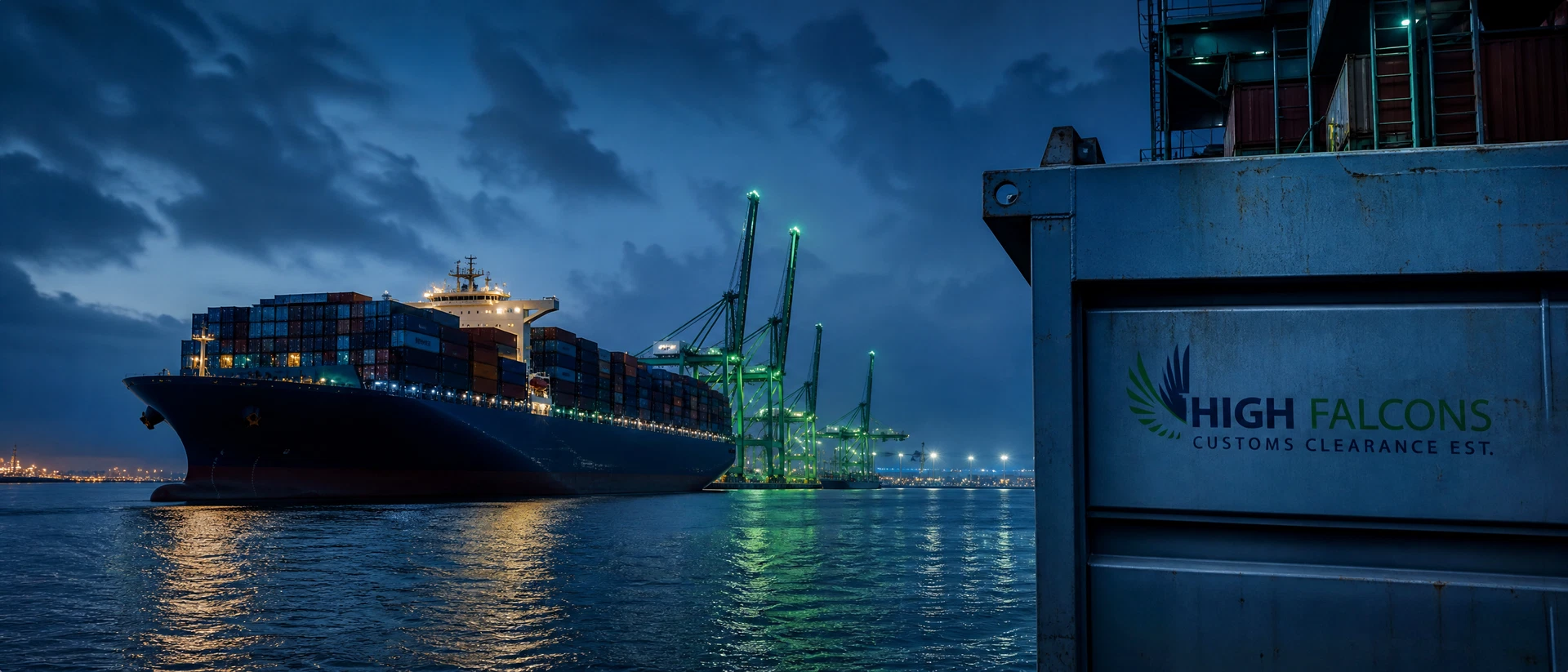 Container vessel at a Saudi port